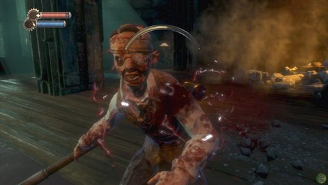 Bioshock Bloody Splicer Wrench Battle