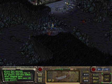 Fallout Vault 13 Cave Bloody Rat Killing