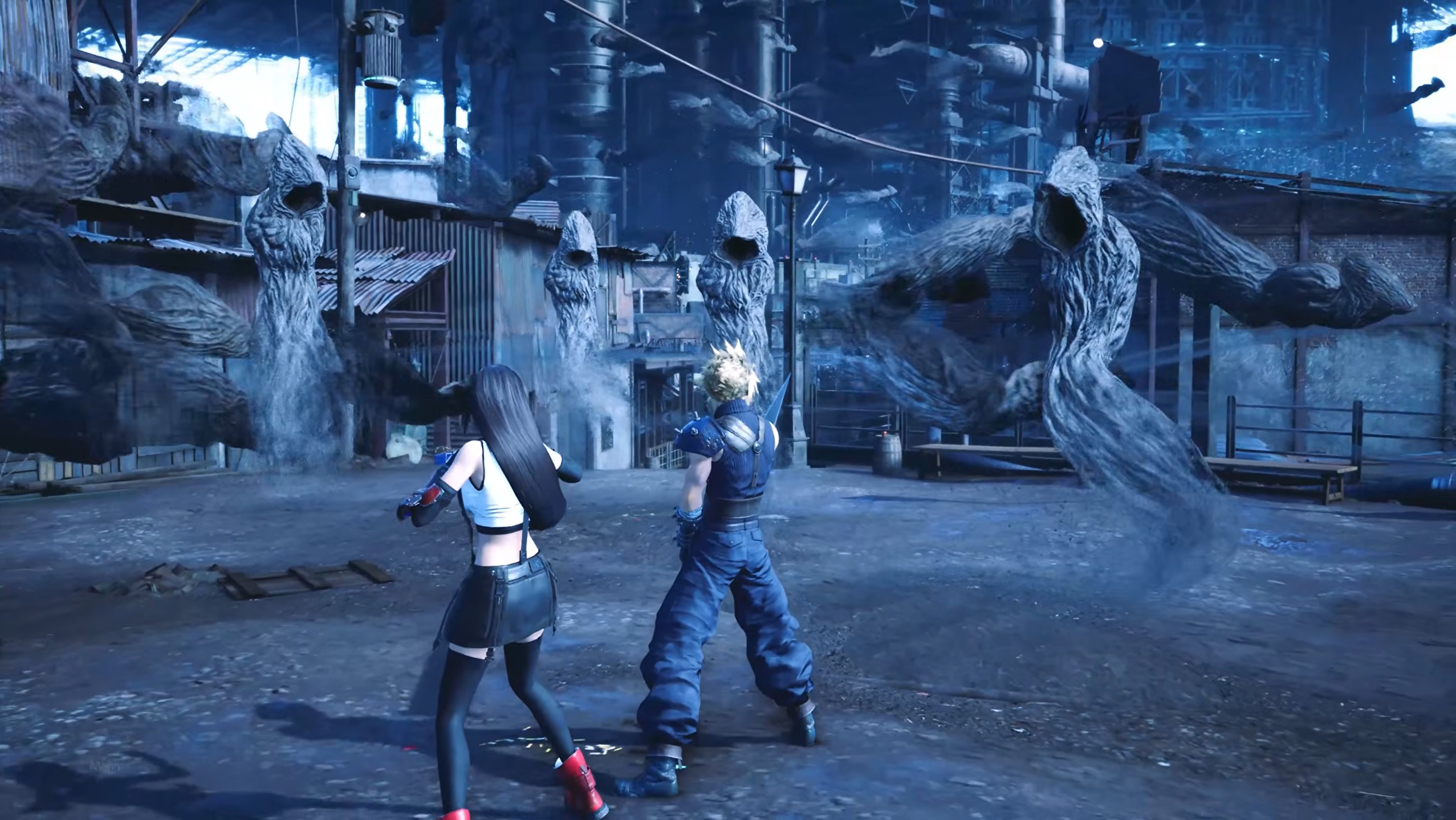 Final Fantasy 7 Remake Cloud Tifa Fight Destiny Ghosts
