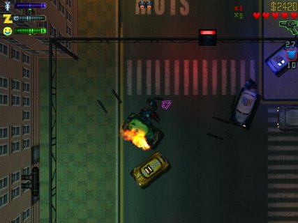 Grand Theft Auto 2 Car On Fire