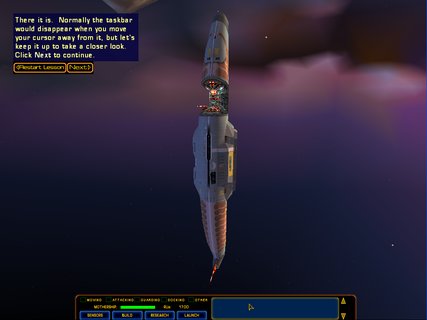 Homeworld Tutorial Mothership Taskbar
