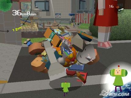 Katamari Damacy Rolling Up Ball Outside Little Girl