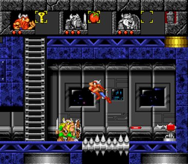 Lost Vikings Erik Spinning Spikes Jumping Laser Beam