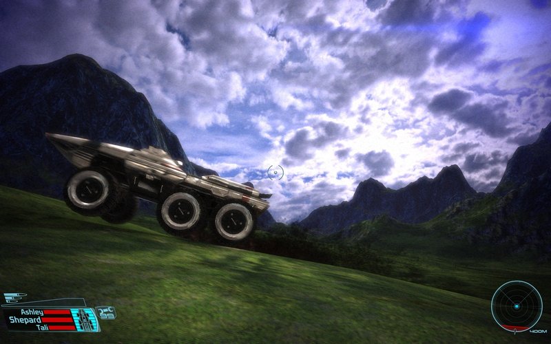 Mass Effect Mako Green Grass Blue Sky