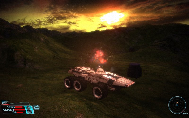 Mass Effect Mako Landscape Explosion