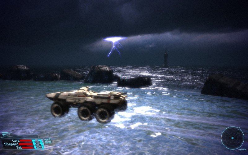 Mass Effect Mako Virmire Lightning Ocean