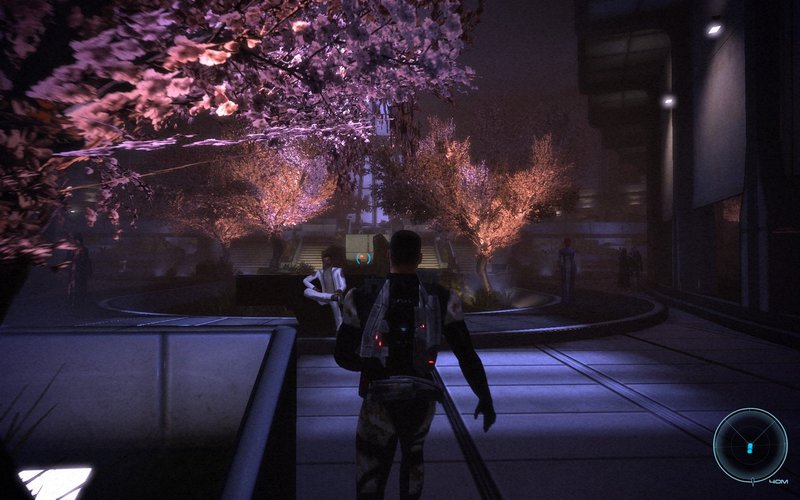 Mass Effect Shepard Citadel Tower Cherry Blossoms