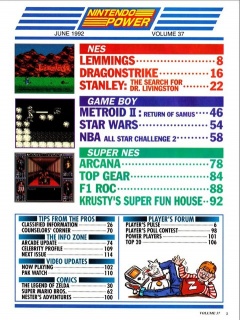 Nintendo Power 37 Contents