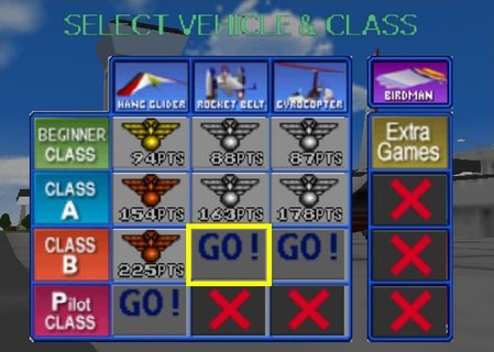 Pilotwings 64 Level Select