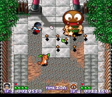 Pocky And Rocky Goblin Boss Barrage