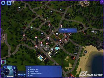 Sims 3 Town Map