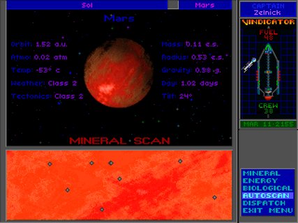 Star Control 2 Mars Mineral Scan
