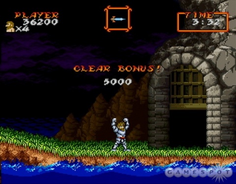 Super Ghouls n Ghosts Arthur win Bonus