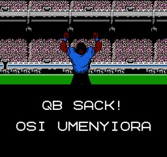 Tecmo Super Bowl Osi Umenyiora Sack