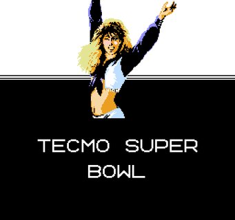 Tecmo Super Bowl Winking Cheerleader Logo